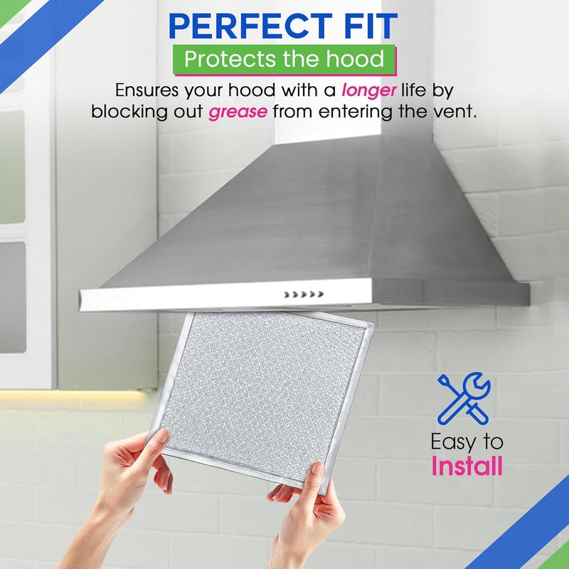 Bagean فلتر تهوية الموقد 8x8 بوصة BCC024600 متوافق مع فلتر غطاء المطبخ استبدال لشفاط المطبخ - شاشة ألمنيوم تمنع الدهون وتصفية الهواء فوق الفرن (عبوة 2) - Image 5